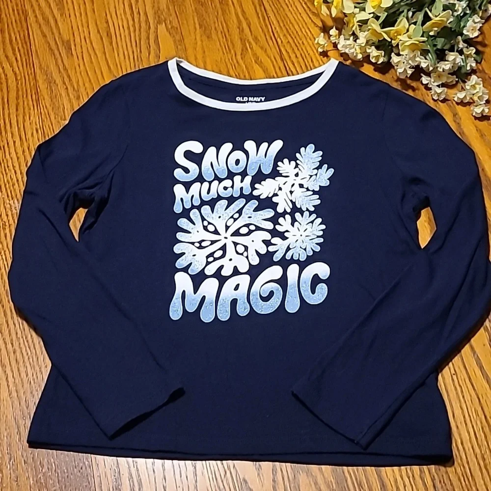 Old Navy SNOW MUCH MAGIC Shirt  - Girls Large